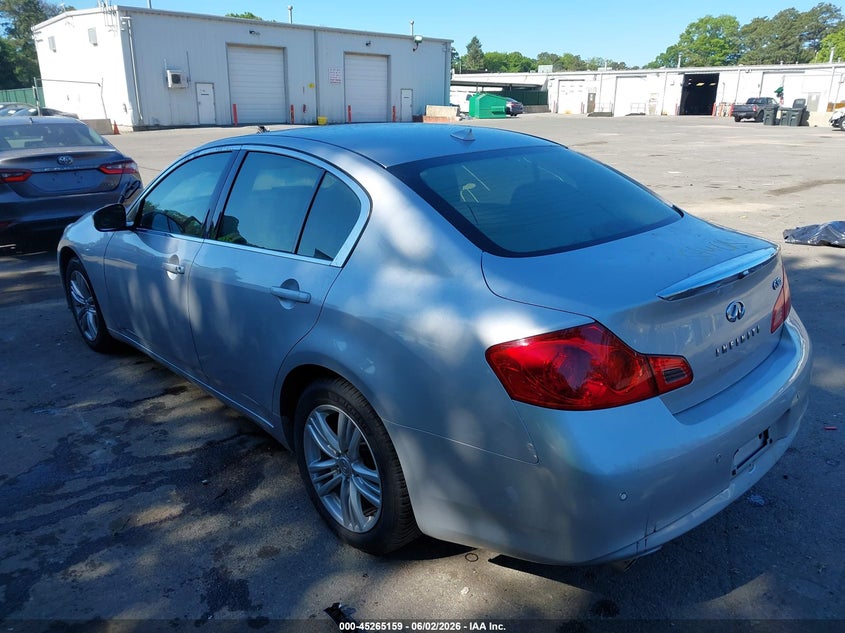 2013 Infiniti G VIN JN1CV6AR0DM756184 IAAI salvage auction — WATER/FLOOD, Rebuildable (Florida), sold $400 on 2026-07-28 (photo 3)