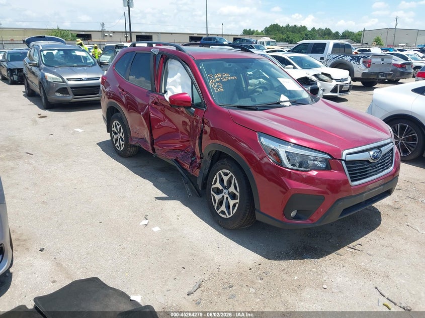 2021 Subaru Forester VIN JF2SKAJC9MH471395 IAAI salvage auction — LEFT & RIGHT, Salvage Title, sold $2,100 on 2026-07-15 (photo 1)