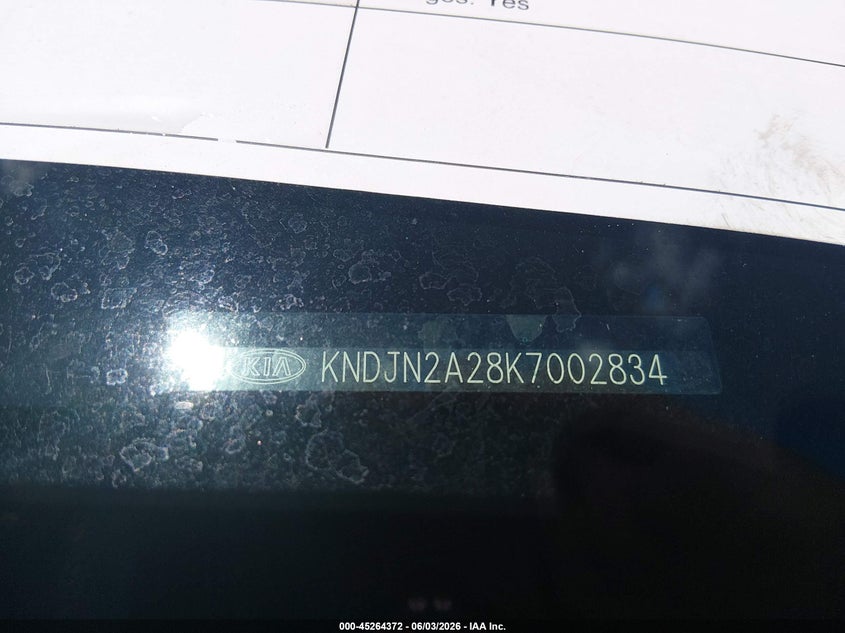 2019 Kia Soul VIN KNDJN2A28K7002834 IAAI salvage auction — THEFT, Salvage Title, sold $1,125 on 2026-07-15 (photo 9)