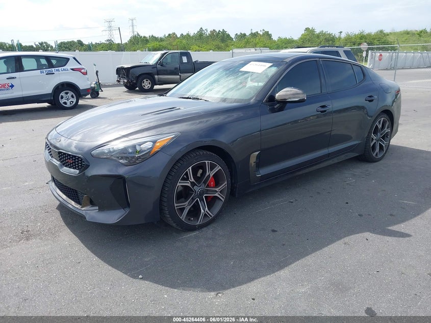 2021 Kia Stinger VIN KNAE45LC4M6088452 IAAI salvage auction — RIGHT SIDE, Salvage Title, sold $7,200 on 2026-08-10 (photo 2)