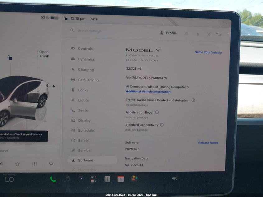 2023 Tesla Model y VIN 7SAYGDEEXPA069476 IAAI salvage auction — HAIL, Salvage Title, sold $18,200 on 2026-07-09 (photo 7)