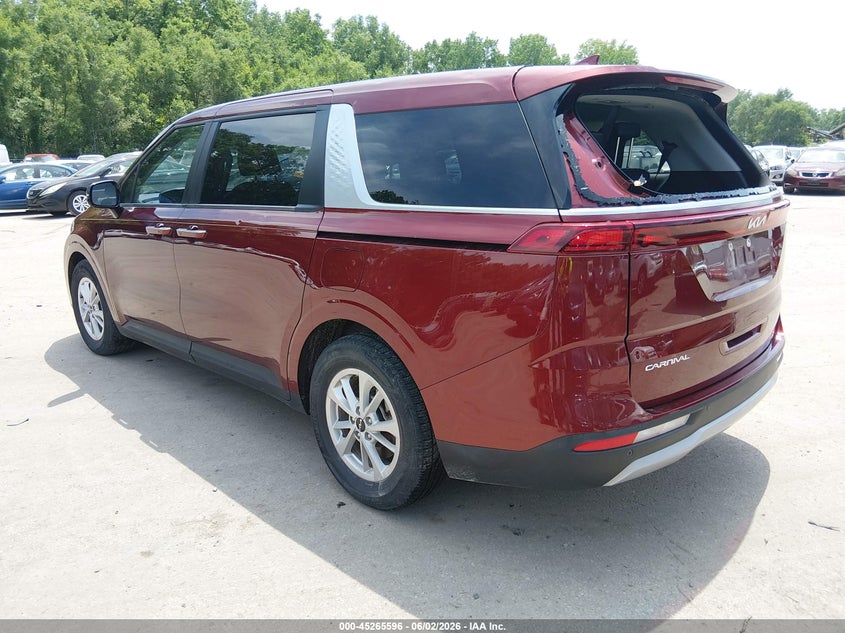 2023 Kia Carnival VIN KNDNB4H38P6280683 IAAI salvage auction — HAIL, Salvage (Missouri), sold $7,700 on 2026-07-22 (photo 3)