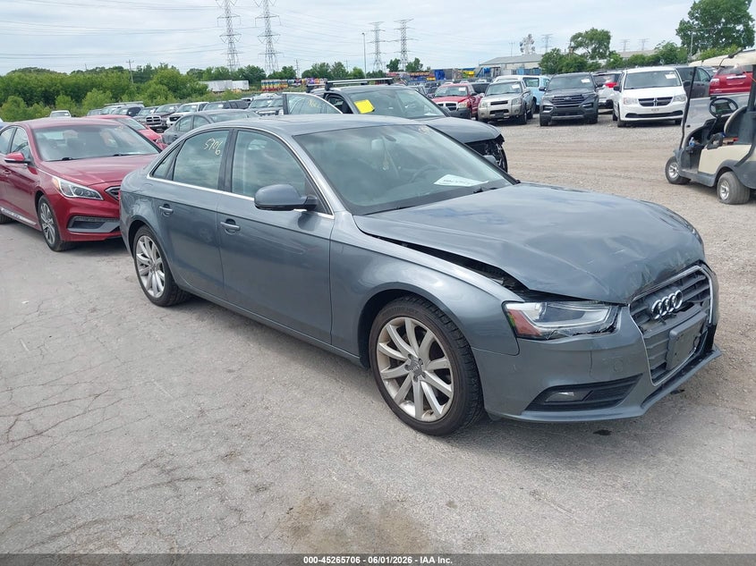 2013 Audi A4 VIN WAUFFAFL8DN046438 IAAI salvage auction — FRONT END, Salvage (Illinois), sold $1,200 on 2026-07-06 (photo 1)