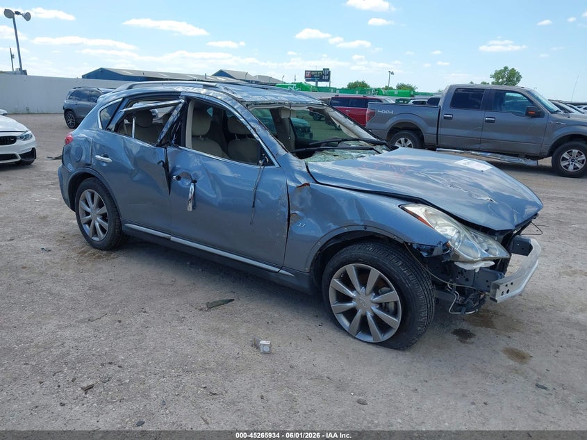2017 Infiniti Qx50 VIN JN1BJ0RP1HM390295 IAAI salvage auction — ROLLOVER, Original (Texas), sold $1,350 on 2026-07-22 (photo 1)