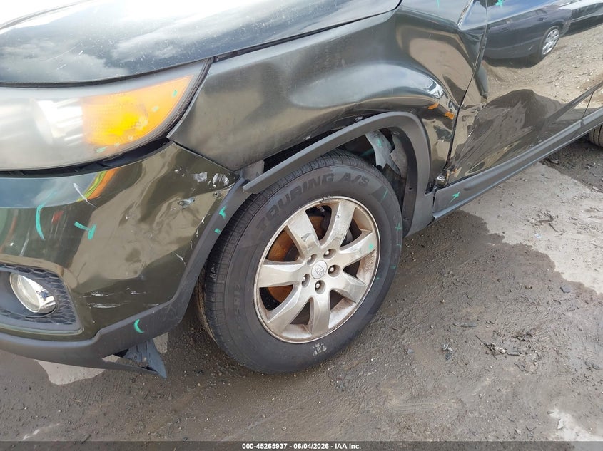 2011 Kia Sorento VIN 5XYKT4A11BG161257 IAAI salvage auction — LEFT FRONT, Salvage (Texas), sold $600 on 2026-07-08 (photo 6)