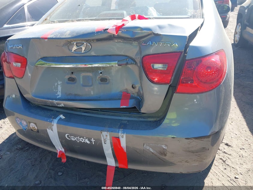 2010 Hyundai Elantra VIN KMHDU4AD2AU153354 IAAI salvage auction — REAR END, Clear (Massachusetts), sold $450 on 2026-07-14 (photo 6)