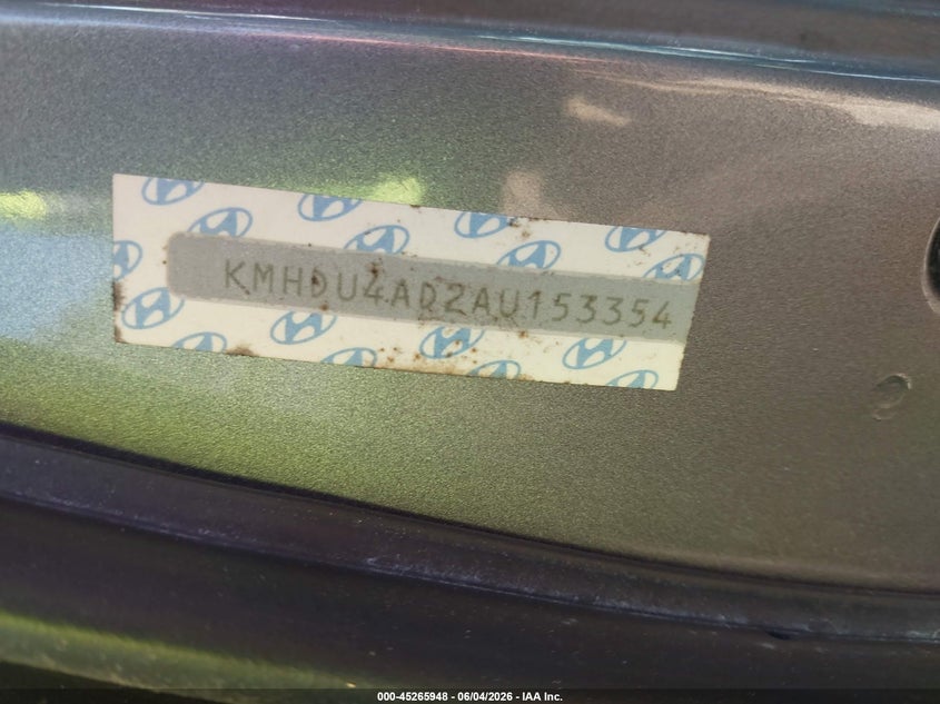 2010 Hyundai Elantra VIN KMHDU4AD2AU153354 IAAI salvage auction — REAR END, Clear (Massachusetts), sold $450 on 2026-07-14 (photo 9)