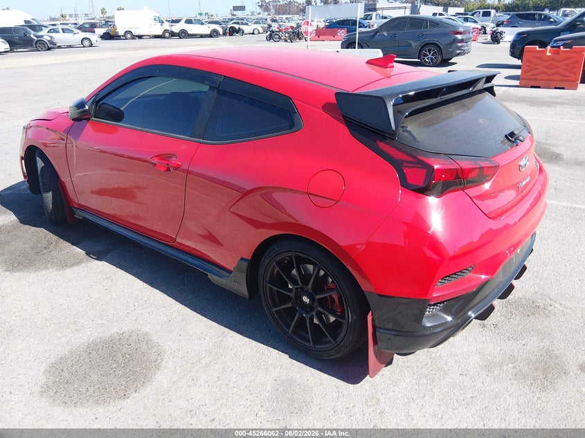 2020 Hyundai Veloster VIN KMHT36AH6LU007457 IAAI salvage auction — RIGHT FRONT, Salvage Title, sold $2,400 on 2026-07-13 (photo 3)