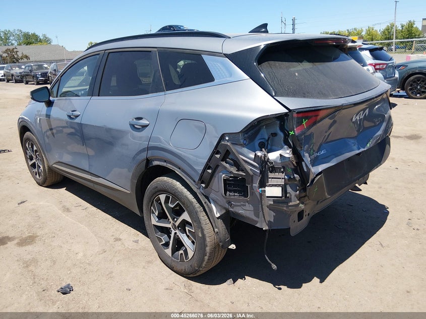 2025 Kia Sportage VIN 5XYK3CDF2SG299424 IAAI salvage auction — REAR END, Salvage Title, sold $11,850 on 2026-07-07 (photo 3)
