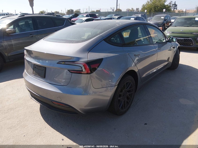 2025 Tesla Model 3 VIN 5YJ3E1EB4SF966676 IAAI salvage auction — LEFT FRONT, Salvage Title, sold $12,700 on 2026-07-09 (photo 4)