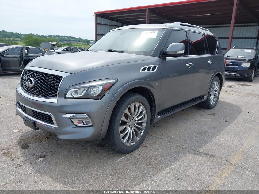 2017 Infiniti Qx80 VIN JN8AZ2NEXH9155404 IAAI salvage auction — HAIL, Salvage Title, sold $4,050 on 2026-07-09 (photo 2)