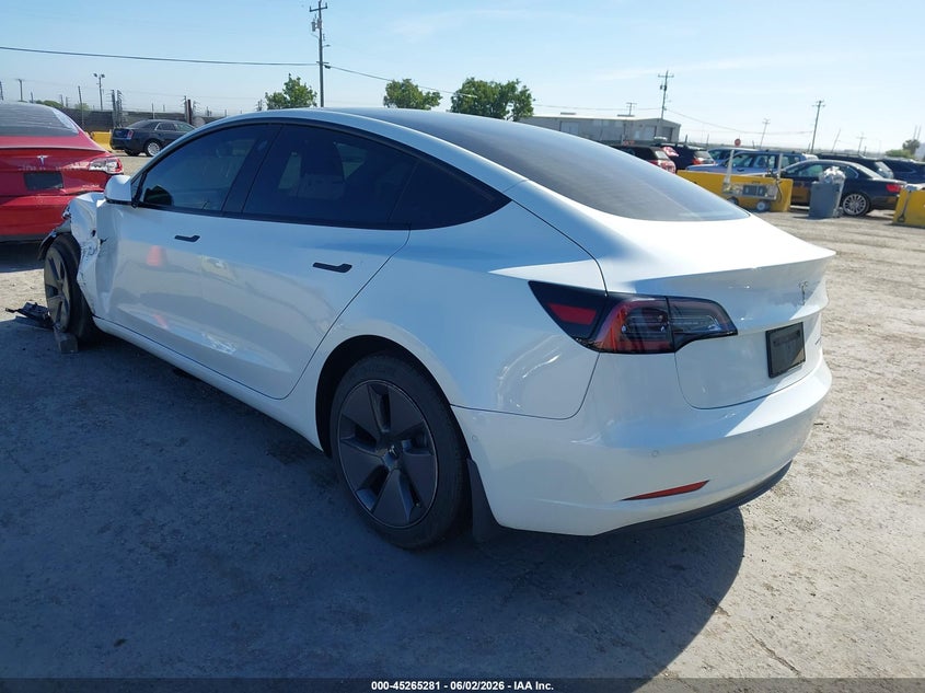 2022 Tesla Model 3 VIN 5YJ3E1EB3NF323899 IAAI salvage auction — LEFT FRONT, Salvage (California), sold $8,700 on 2026-08-01 (photo 3)