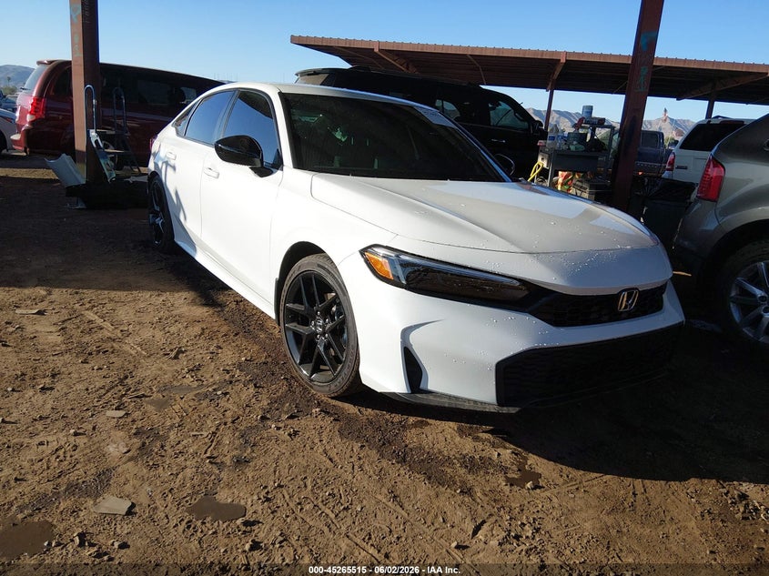 2026 Honda Civic VIN 2HGFE2F57TH562036 IAAI salvage auction — LEFT SIDE, Salvage Title, sold $11,250 on 2026-07-28 (photo 1)