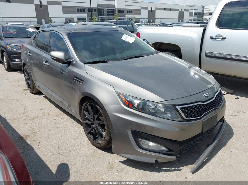2013 Kia Optima VIN 5XXGR4A63DG107871 IAAI salvage auction — FRONT END, Original (Texas), sold $700 on 2026-07-14 (photo 1)