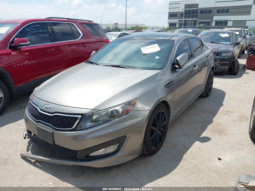 2013 Kia Optima VIN 5XXGR4A63DG107871 IAAI salvage auction — FRONT END, Original (Texas), sold $700 on 2026-07-14 (photo 2)
