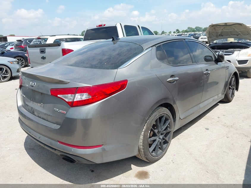 2013 Kia Optima VIN 5XXGR4A63DG107871 IAAI salvage auction — FRONT END, Original (Texas), sold $700 on 2026-07-14 (photo 4)