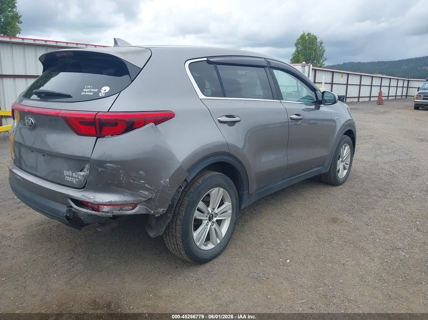2018 Kia Sportage VIN KNDPMCAC1J7472908 IAAI salvage auction — REAR END, Salvage Title, sold $2,750 on 2026-07-07 (photo 4)