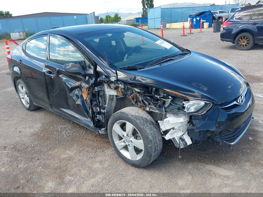 2013 Hyundai Elantra VIN KMHDH4AEXDU791451 IAAI salvage auction — NORMAL WEAR, Clear (Montana), sold $350 on 2026-07-08 (photo 1)