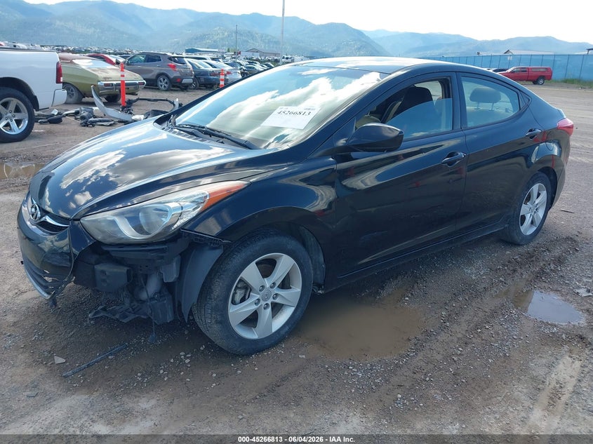 2013 Hyundai Elantra VIN KMHDH4AEXDU791451 IAAI salvage auction — NORMAL WEAR, Clear (Montana), sold $350 on 2026-07-08 (photo 2)