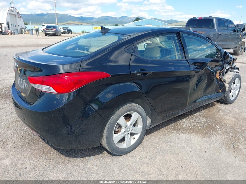 2013 Hyundai Elantra VIN KMHDH4AEXDU791451 IAAI salvage auction — NORMAL WEAR, Clear (Montana), sold $350 on 2026-07-08 (photo 4)