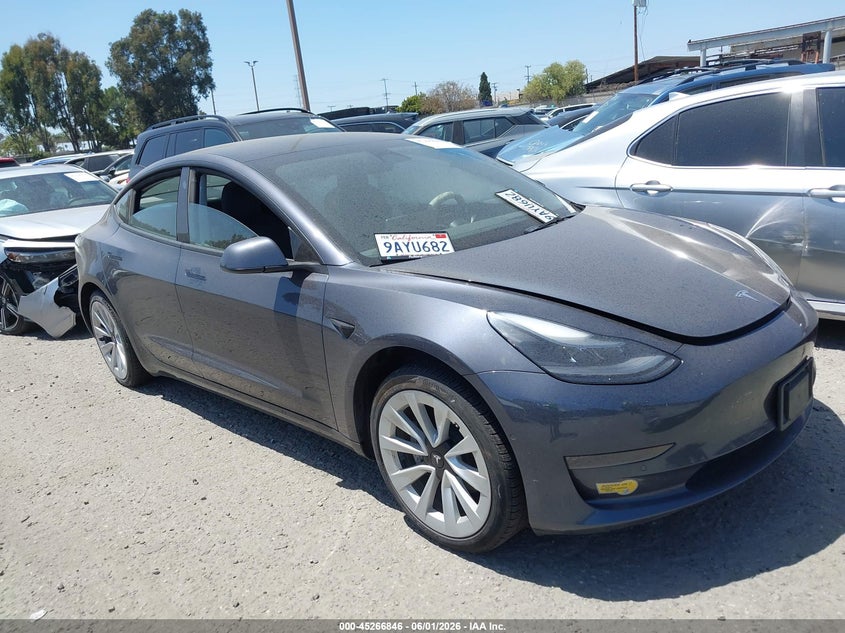 2022 Tesla Model 3 VIN 5YJ3E1EA2NF175462 IAAI salvage auction — REAR END, Wait Title, sold $4,150 on 2026-07-31 (photo 1)