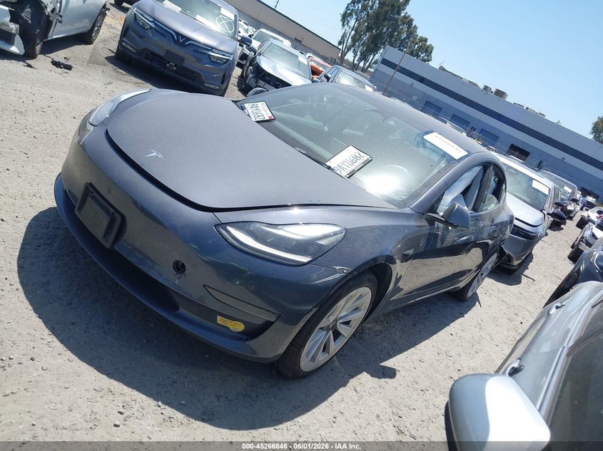 2022 Tesla Model 3 VIN 5YJ3E1EA2NF175462 IAAI salvage auction — REAR END, Wait Title, sold $4,150 on 2026-07-31 (photo 2)