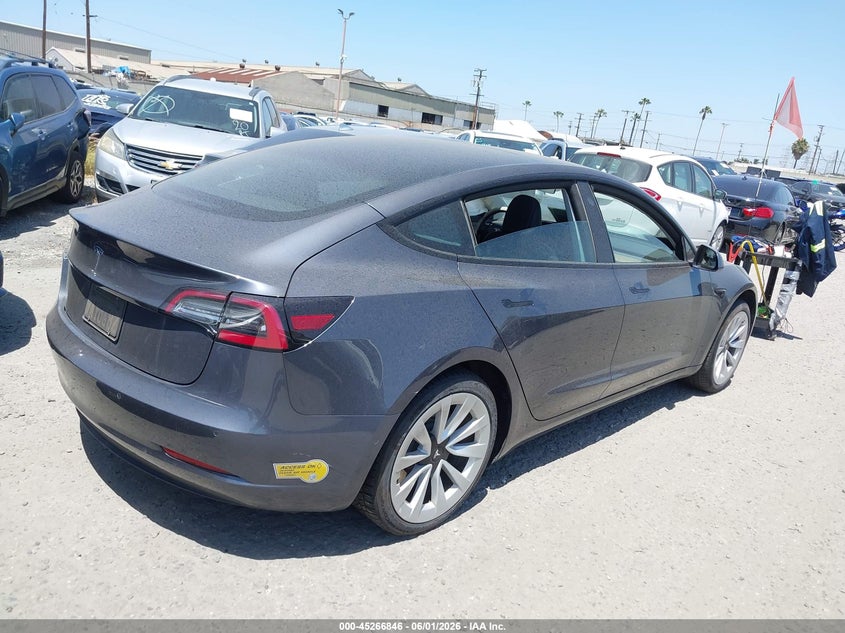 2022 Tesla Model 3 VIN 5YJ3E1EA2NF175462 IAAI salvage auction — REAR END, Wait Title, sold $4,150 on 2026-07-31 (photo 4)