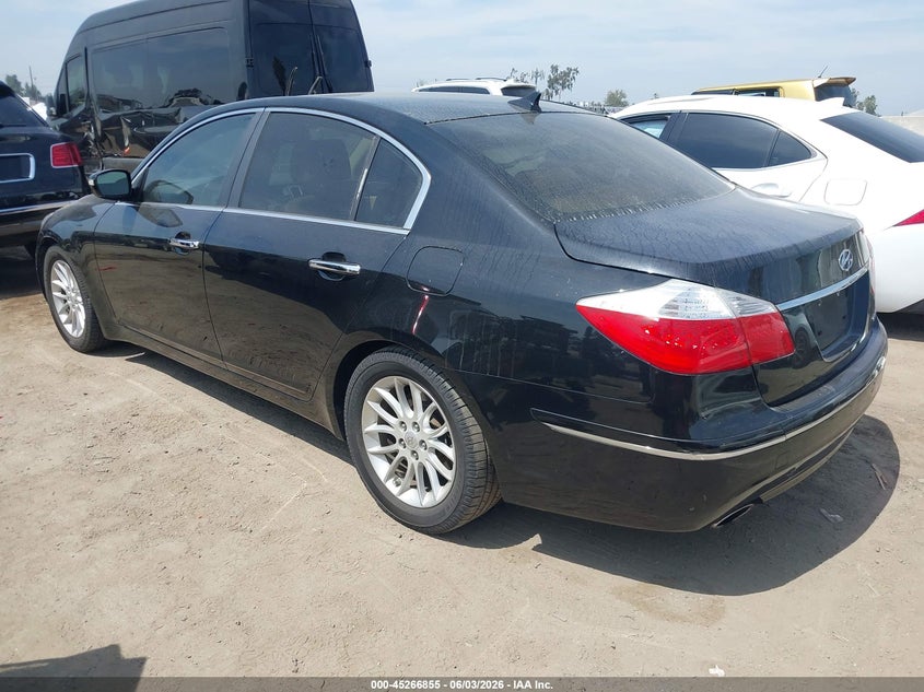 2011 Hyundai Genesis VIN KMHGC4DE1BU143162 IAAI salvage auction — SIDE, Salvage (California), sold $550 on 2026-07-22 (photo 3)