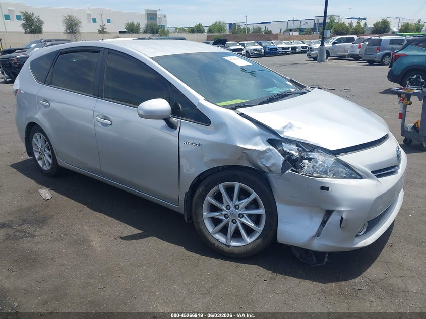 2013 Toyota Prius v VIN JTDZN3EU0D3265589 IAAI salvage auction — RIGHT FRONT, Wait Title, sold $2,250 on 2026-08-16 (photo 1)