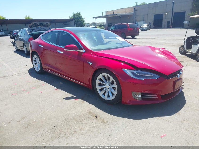 2018 Tesla Model s VIN 5YJSA1E24JF277386 IAAI salvage auction — LEFT FRONT, Salvage (California), sold $6,550 on 2026-07-15 (photo 1)