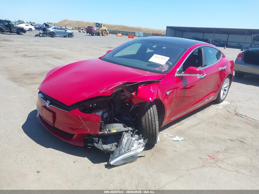 2018 Tesla Model s VIN 5YJSA1E24JF277386 IAAI salvage auction — LEFT FRONT, Salvage (California), sold $6,550 on 2026-07-15 (photo 2)