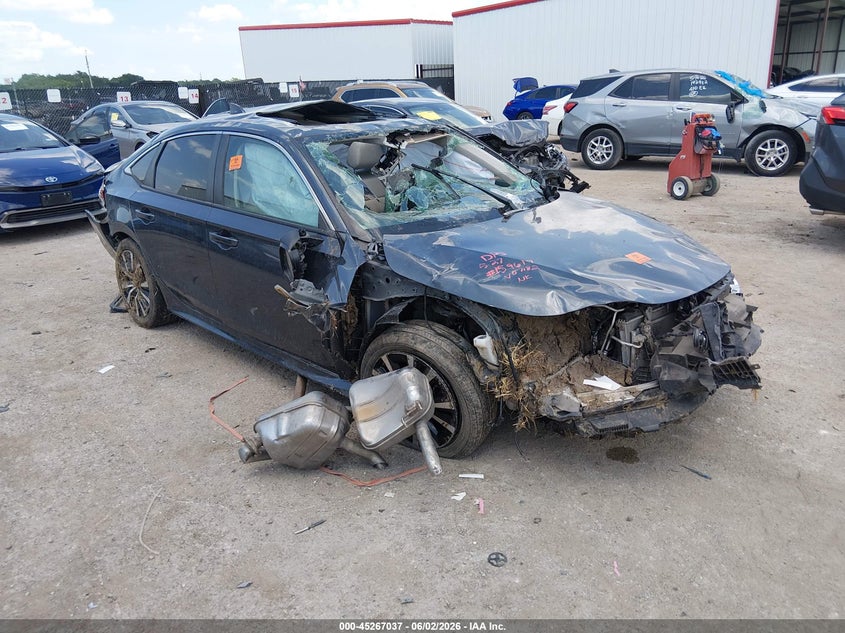 2022 Honda Civic VIN JHMFE1F76NX007182 IAAI salvage auction — BIO HAZARD, Salvage Title, sold $1,025 on 2026-07-14 (photo 1)