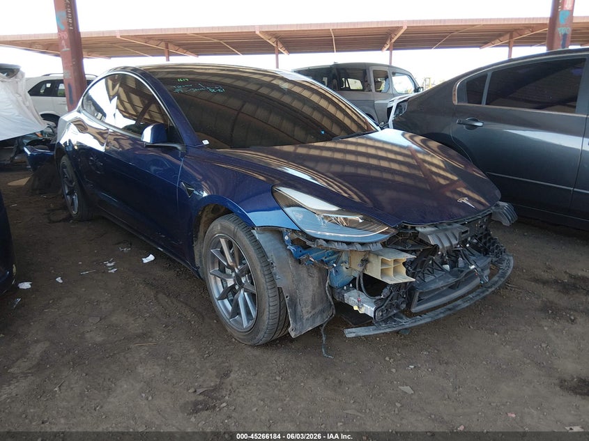 2023 Tesla Model 3 VIN 5YJ3E1EA8PF448990 IAAI salvage auction — LEFT FRONT, Salvage Title, sold $7,550 on 2026-07-09 (photo 1)
