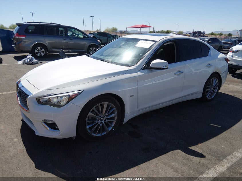 2019 Infiniti Q50 VIN JN1EV7AP9KM513080 IAAI salvage auction — LEFT & RIGHT, Salvage Title, sold $4,500 on 2026-07-17 (photo 2)