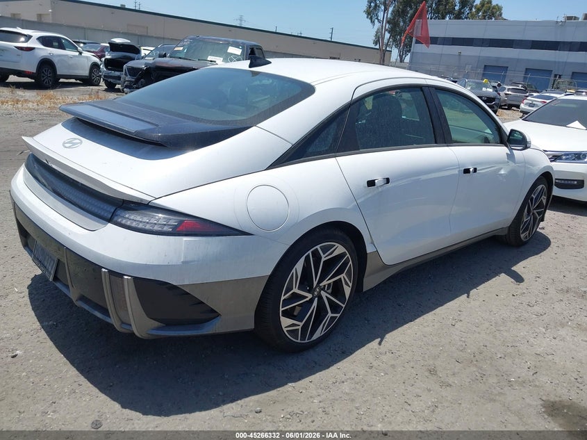 2025 Hyundai Ioniq 6 VIN KMHM34AA6SA092442 IAAI salvage auction — LEFT REAR, Salvage Title, sold $9,350 on 2026-07-08 (photo 4)