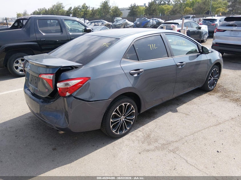 2015 Toyota Corolla VIN 5YFBURHE0FP267736 IAAI salvage auction — REAR END, Salvage Title, sold $2,500 on 2026-07-13 (photo 4)