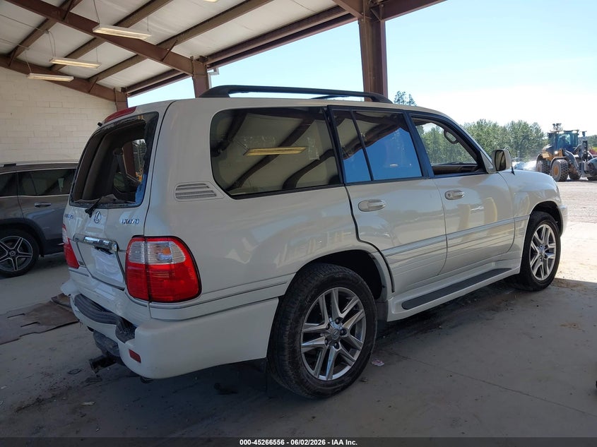 2000 Lexus Lx 470 VIN JT6HT00W0Y0085262 IAAI salvage auction — FRONT & REAR, Bill Of Sale (Washington), sold $3,250 on 2026-07-08 (photo 4)