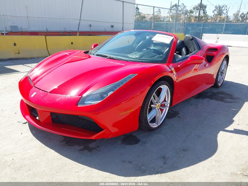 2018 Ferrari VIN ZFF80AMAXJ0233348 IAAI salvage auction — ENGINE BURN, Salvage Title, sold $127,500 on 2026-08-05 (photo 2)