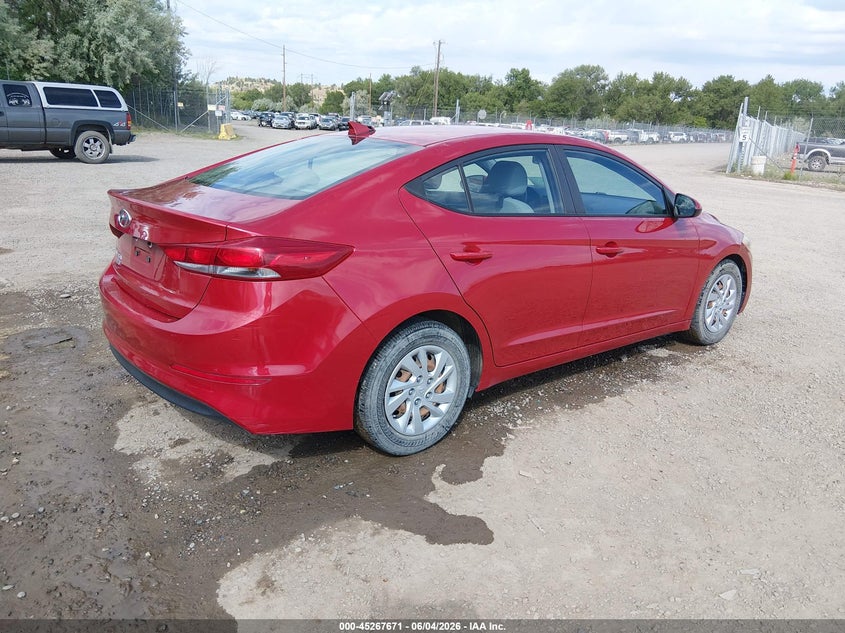 2017 Hyundai Elantra VIN 5NPD74LF8HH093370 IAAI salvage auction — HAIL, Salvage (Montana), sold $2,450 on 2026-07-10 (photo 4)