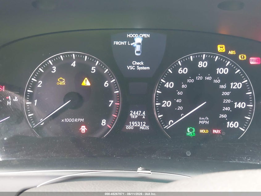2007 Lexus Ls 460 VIN JTHGL46F775019701 IAAI salvage auction — NORMAL WEAR, Original (Texas), sold $725 on 2026-07-28 (photo 7)