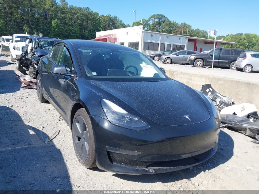 2023 Tesla Model 3 VIN 5YJ3E1EA7PF625755 IAAI salvage auction — LEFT SIDE, Salvage Title, sold $4,900 on 2026-07-09 (photo 1)