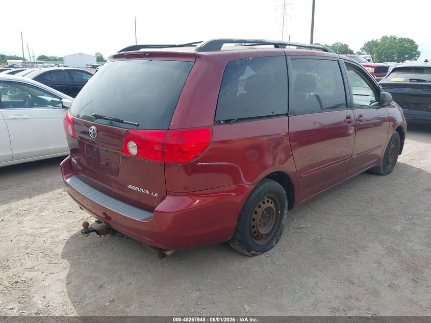 2008 Toyota Sienna VIN 5TDZK23C48S175539 IAAI salvage auction — NORMAL WEAR, Clear (Indiana), sold $650 on 2026-07-15 (photo 4)