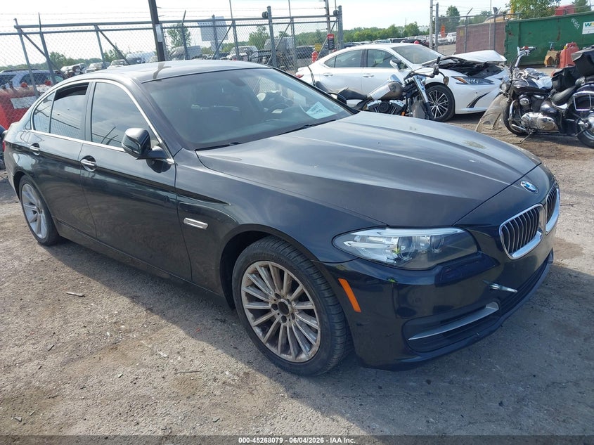 2014 BMW 5er VIN WBA5B3C57ED535431 IAAI salvage auction — SIDE, Previous Salvage (Michigan), sold $1,125 on 2026-07-16 (photo 1)