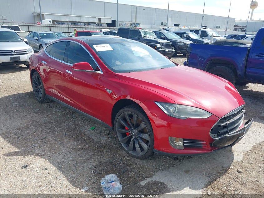 2016 Tesla Model s VIN 5YJSA1E43GF129238 IAAI salvage auction — FRONT END, Clear (Texas), sold $25 on 2026-07-30 (photo 1)