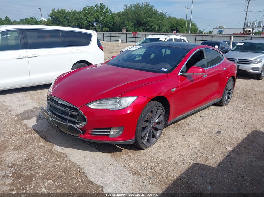 2016 Tesla Model s VIN 5YJSA1E43GF129238 IAAI salvage auction — FRONT END, Clear (Texas), sold $25 on 2026-07-30 (photo 2)