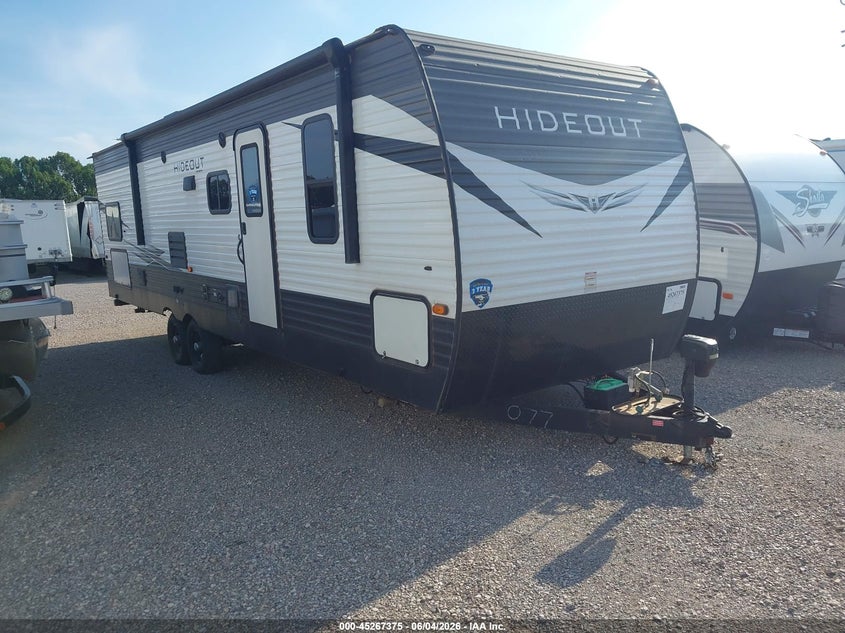 2020 Keystone rv Hideout VIN 4YDT29020L7245077 IAAI salvage auction — HAIL, Clear (Oklahoma), sold $8,100 on 2026-07-15 (photo 1)