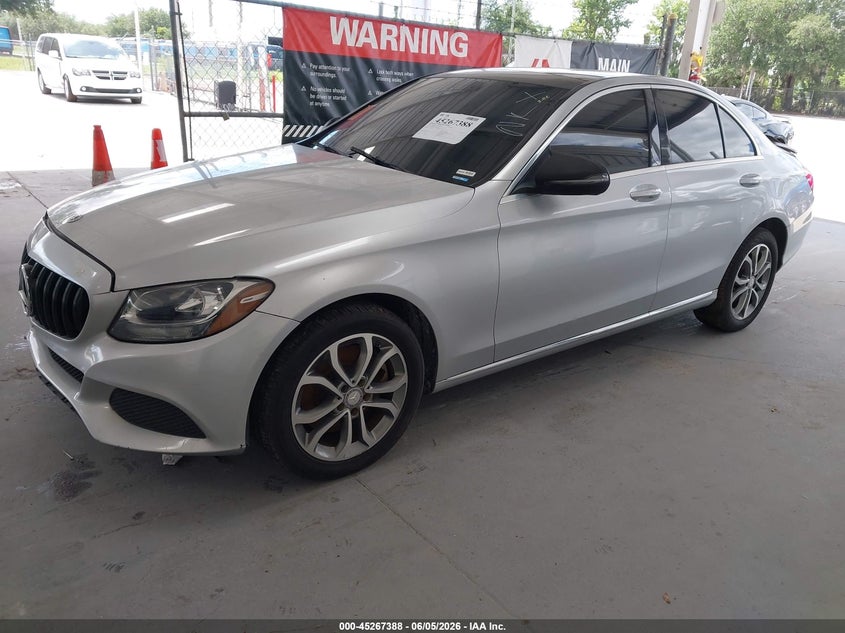 2016 Mercedes-benz C-klasse VIN WDDWF4KB3GR146404 IAAI salvage auction — REAR END, Wait Title, sold $3,150 on 2026-08-19 (photo 2)