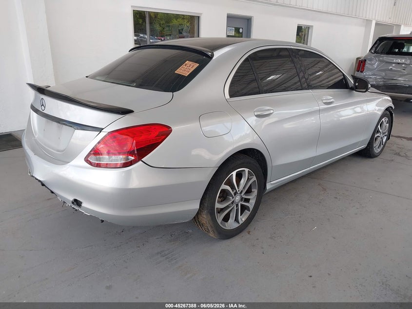 2016 Mercedes-benz C-klasse VIN WDDWF4KB3GR146404 IAAI salvage auction — REAR END, Wait Title, sold $3,150 on 2026-08-19 (photo 4)