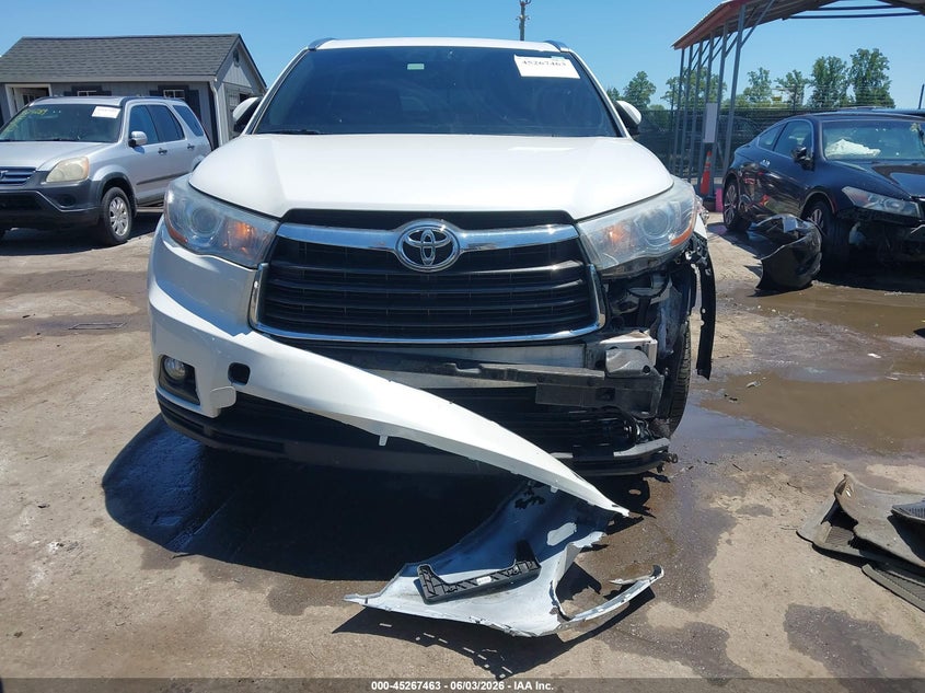 2015 Toyota Highlander VIN 5TDJKRFH7FS169552 IAAI salvage auction — FRONT END, Salvage Title, sold $8,700 on 2026-07-09 (photo 6)