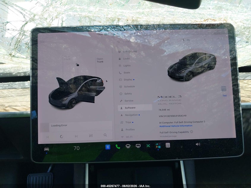 2018 Tesla Model 3 VIN 5YJ3E1EB0JF054349 IAAI salvage auction — ROOF, Salvage Title, sold $2,150 on 2026-07-10 (photo 7)